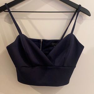 Navy Topshop Crop Top